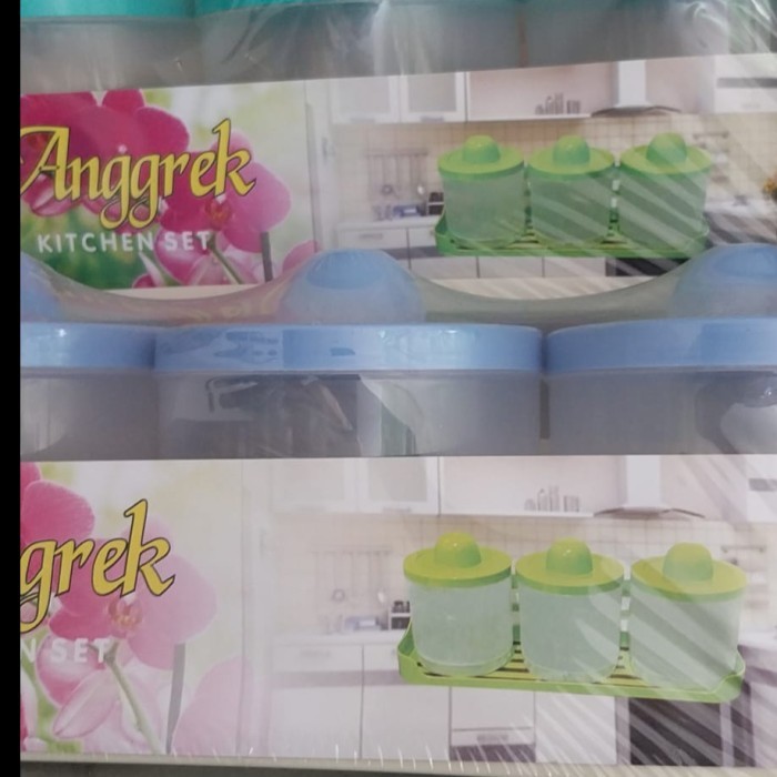 Tempat Bumbu Dapur Plastik /Toples Rak Bumbu Kitchen Set