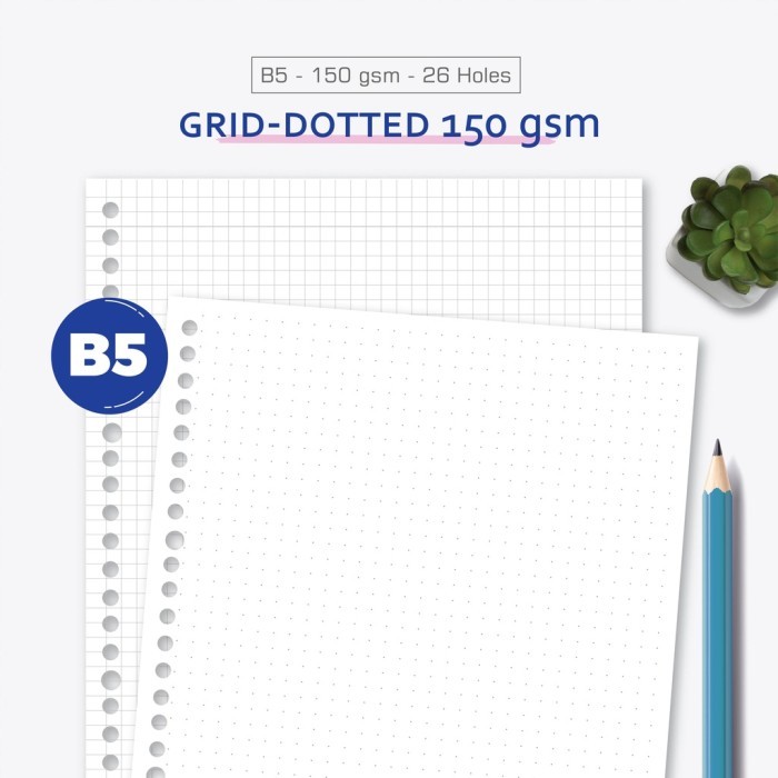 

Loose leaf B5 150 gsm - White paper 25 lbr/pak