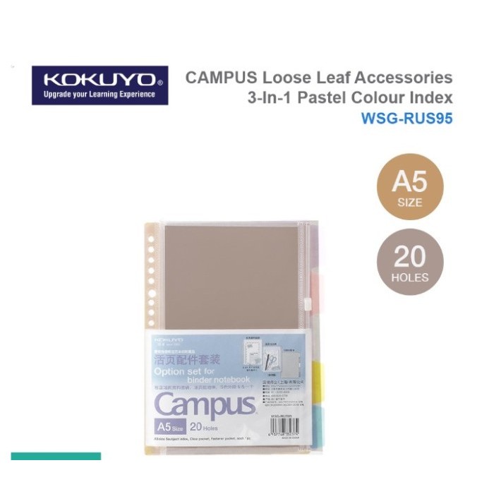 

Kokuyo Loose Leaf Accessories 3-In-1 Pastel WSG-RUS95