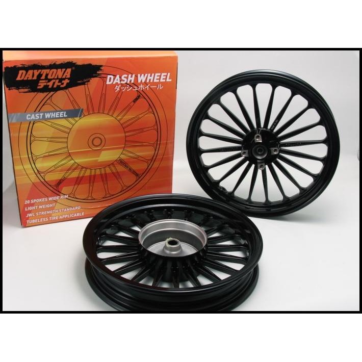 Dash Wheel Velg Daytona,,Beat,Beat fi,Beat ESP,Scoopy,Vario110, (HITAM)