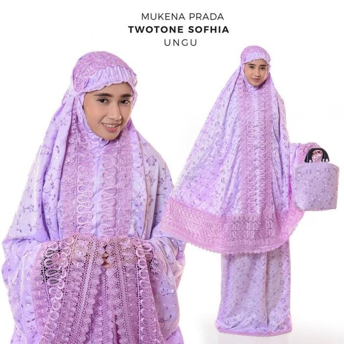 Mukena Bordir Prada Twotone Sofhia Terlaris 100 % Original