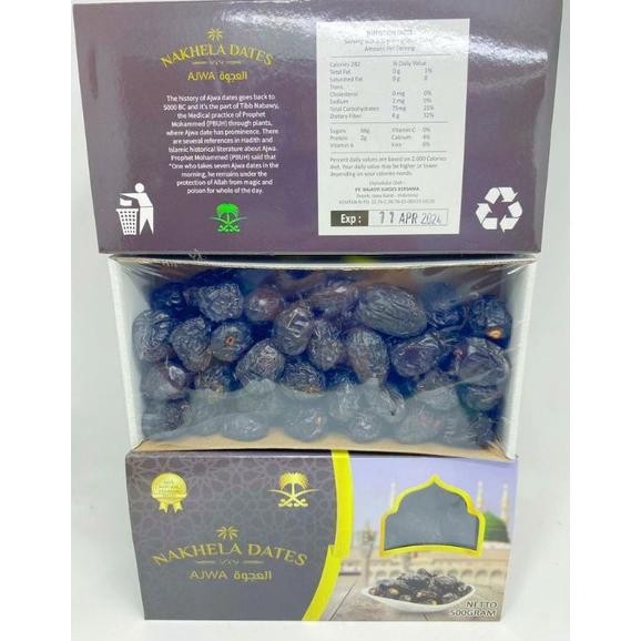 

Kurma Nabi Ajwa Al Madinah / Kurma Ajwa Al Madinah premium Quality 500 gram
