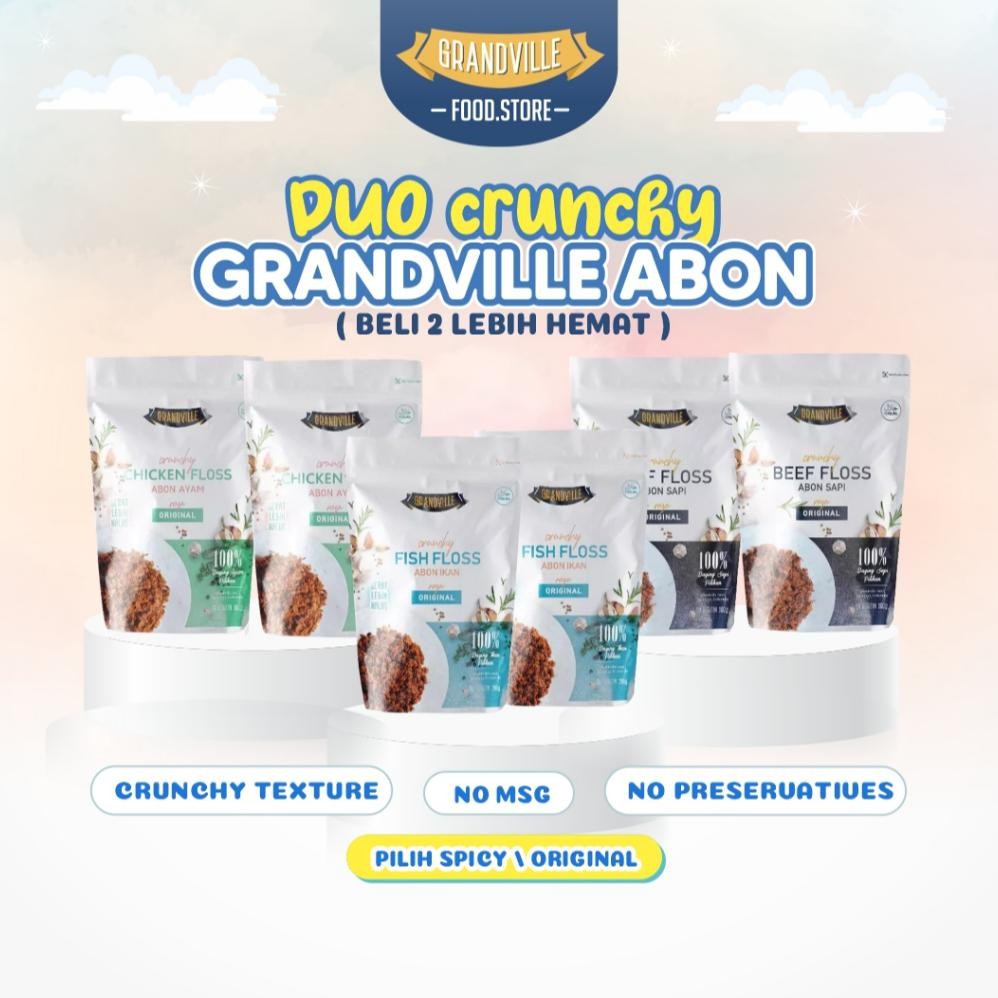 

Grandville (2 Pack) Abon Ayam / Abon Ikan / Abon Sapi Crunchy Floss MPASI Makanan Ringan Anak