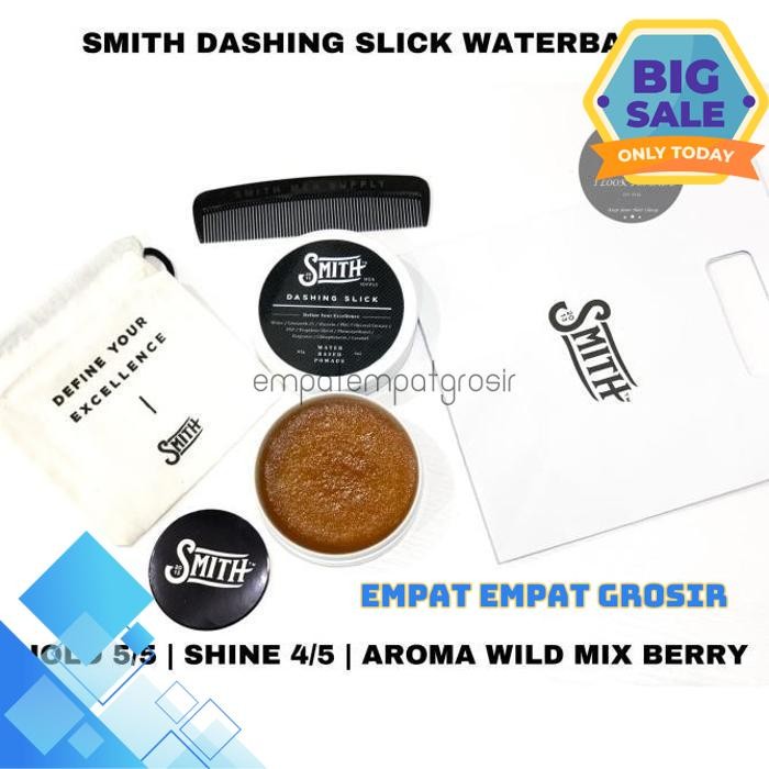 EMPAT EMPAT GROSIR SMITH POMADE DASHING SLICK WATER BASED WATERBASED STRONG HOLD 80GR PRAKTIS