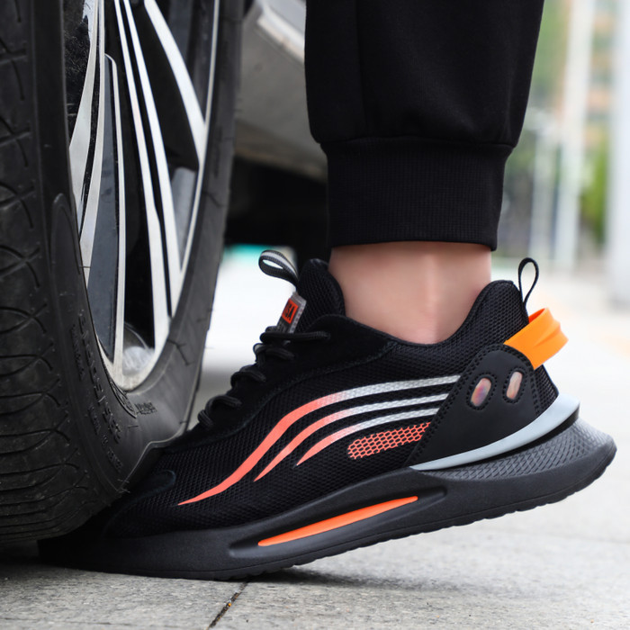 Safety Shoes Sneakers Sport New Guyisa Orange Black Murah