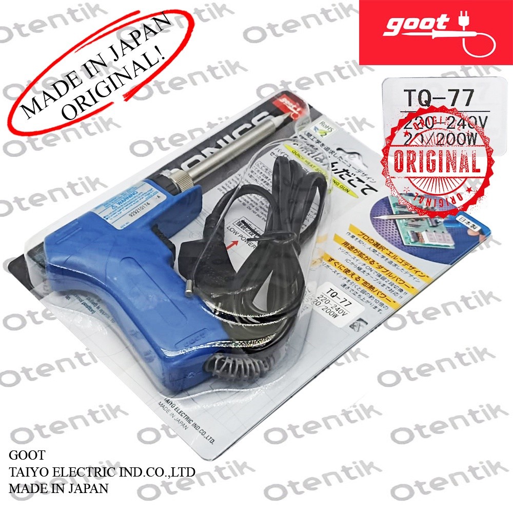 Solder Tembak Quick TQ-77 200W, Sistem Pengaturan Panas Dua Tahap, Asli Jepang