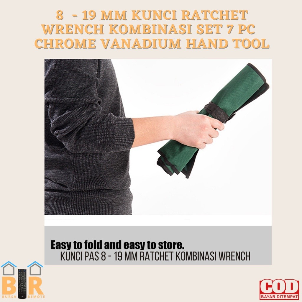 Kunci RATCHET WRENCH 8-19mm KOMBINASI SET 7 PC Chrome Vanadium HAND TOOL