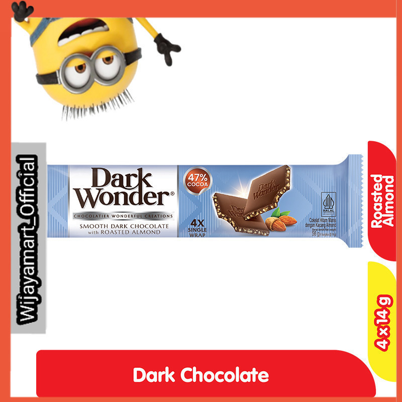 

Dark Wonder Smooth Cokelat Hitam Almond Panggang 4 x 14 g