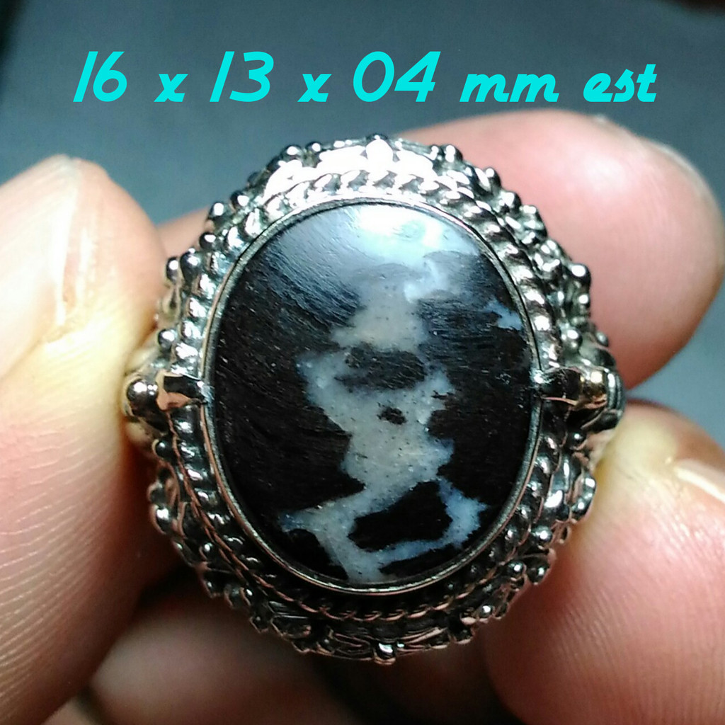Natural Galih Kelor Asli Top Kristal Motif Kolektor Item Size Kantoran Ring Ukir Cakra Bali