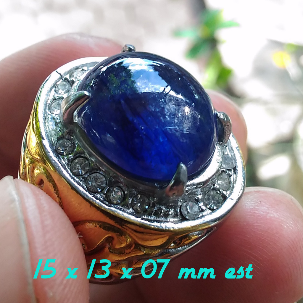 Natural Blue Safir Cobochon Top Kristal Classic Origin Afrika