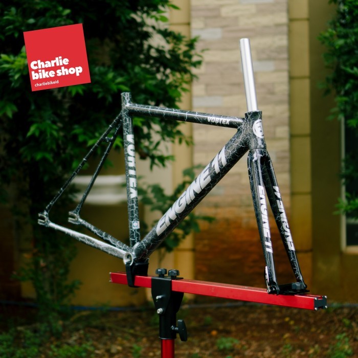 TERBARU Frameset Fixie ENGINE 11 VORTEX 2024 - Black Thunder PROMO