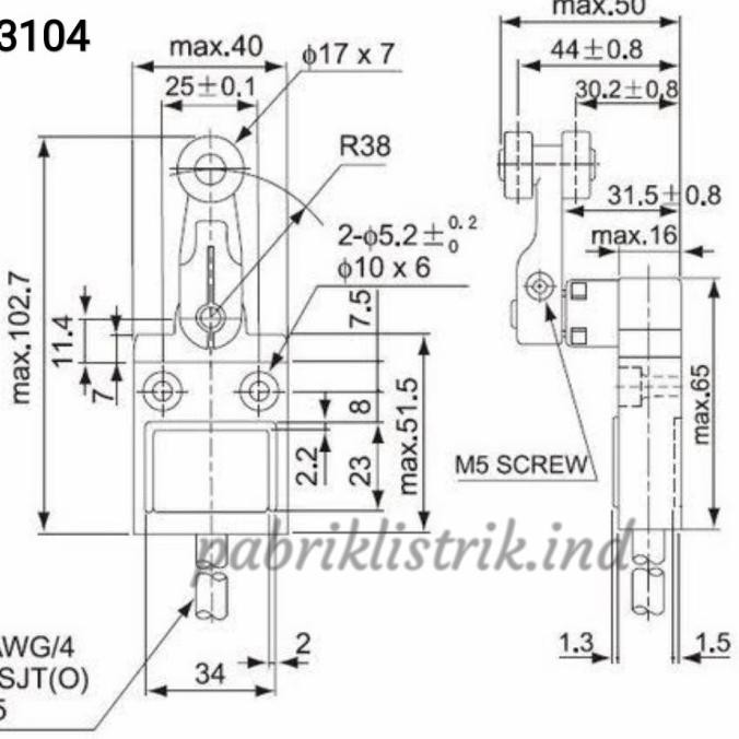 Limit Switch Water Proof Cable Cz 3104 Cntd Equivl Omron D4C 1220 1620