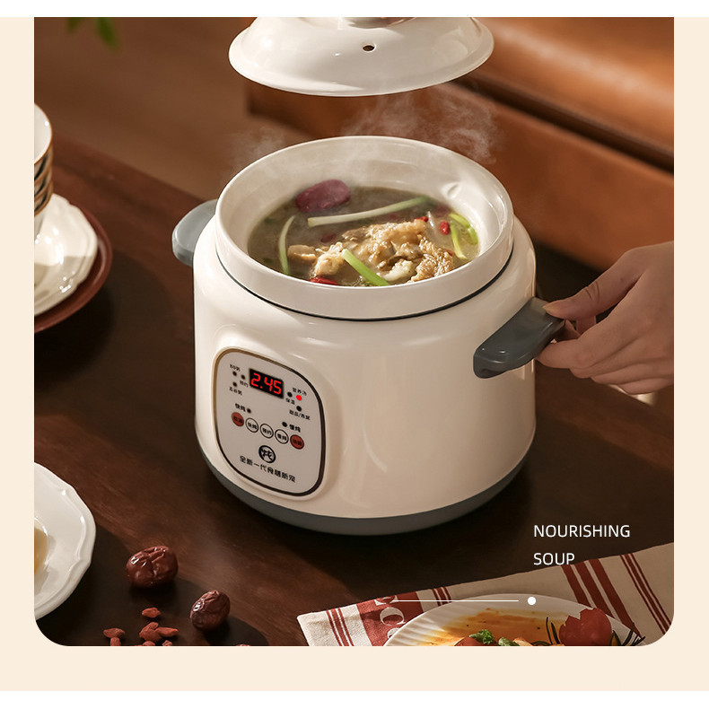 Panci Rebus Listrik Tanah Liat Ungu Keramik Rumah Panci Sup Sepenuhnya Otomatis untuk Pelestarian Ke