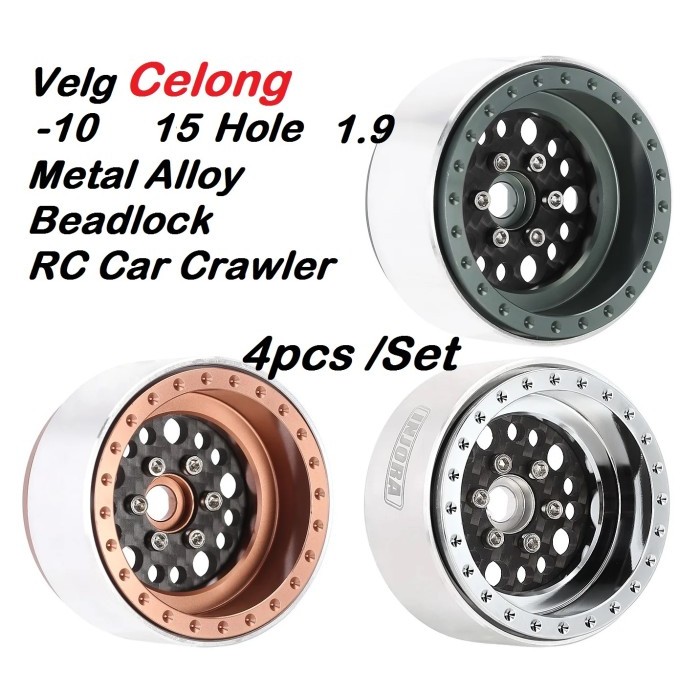Velg Celong -10mm 15 Hole 1.9 Alloy Beadlock RC Car Crawler