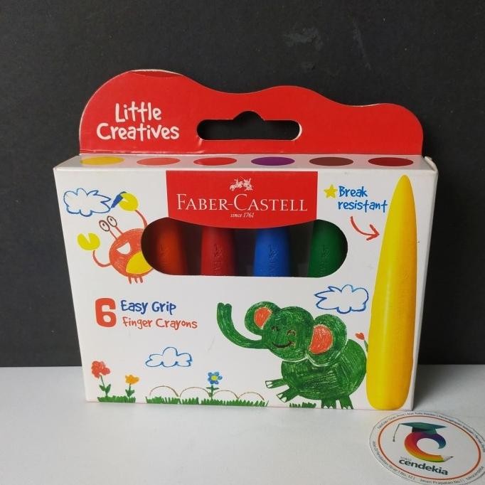 

Ready oke] Krayon Easy Grip Finger Crayons FABER CASTELL Little Creatives 6 warna
