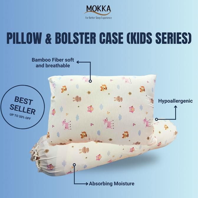 Grosir Sarung Bantal / Sarung Guling Balita Bamboo Mokka
