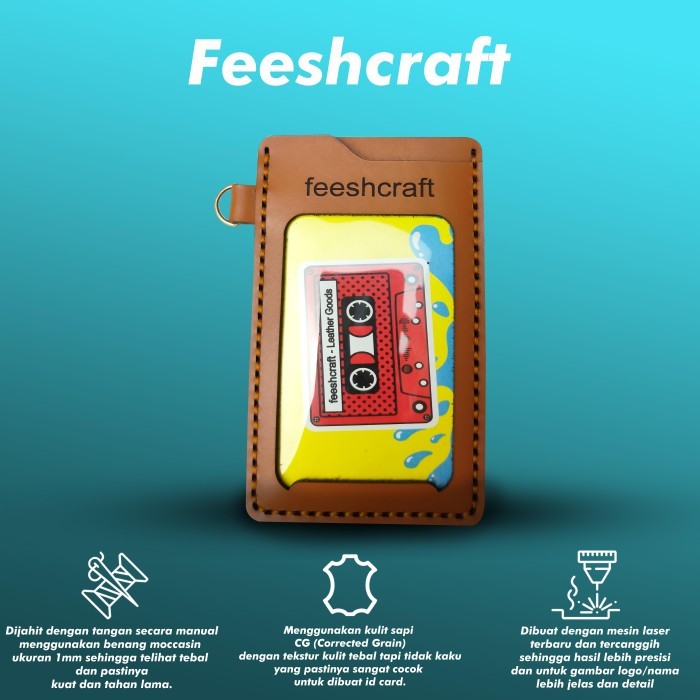 

Id Card Kulit Nametag Holder Kulit Asli Custom Feeshcraft