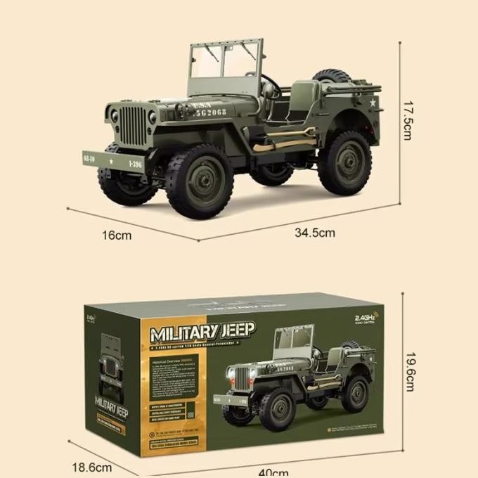 Promo Jjrc C8815 Willys Military Jeep Rc Rock Crawler - 1/10 Scale 2.4Ghz Remote Led Lights Optional