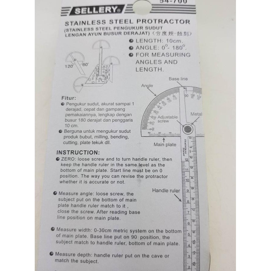 

Promo Busur Derajat - Stainless Steel Protactor Sellery 54-700 COD