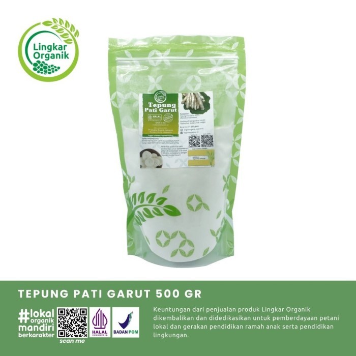 

Tepung Pati Garut Lingkar Organik Natural Gluten Free - 500 gr - Mpasi