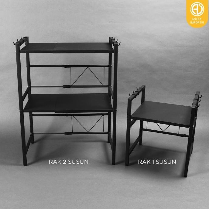 Rak Microwave Oven Tingkat Susun Meja Dapur Adjustable Serbaguna ES77