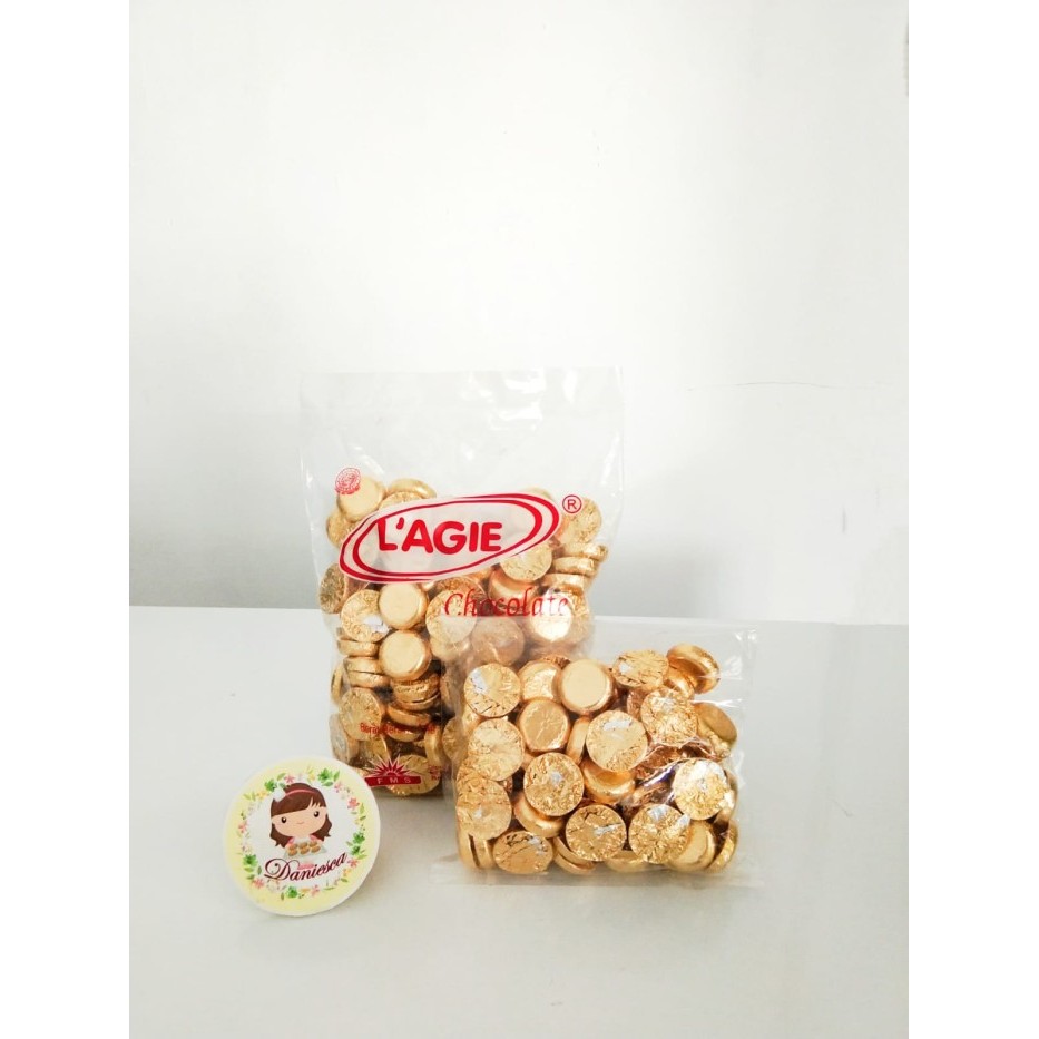 

1Kg Coklat Lagie Golden Coin Isi Kismis Ready