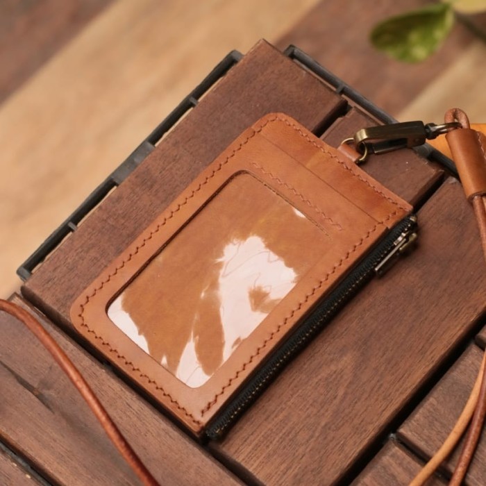 

Id Card Holder Kulit Leather Lanyard Asli Gercep