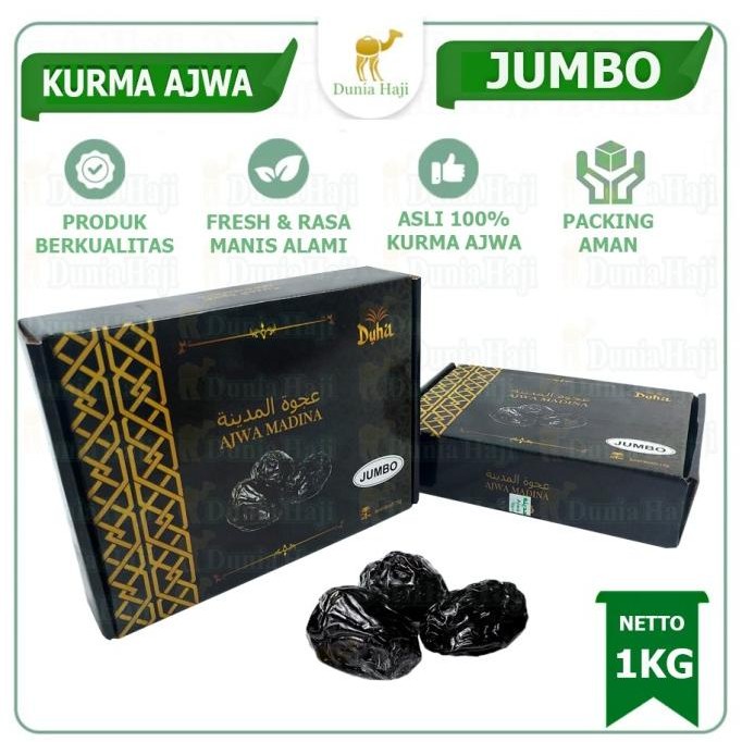 

Kurma Ajwa Jumbo Nabi Madinah Premium Super XL Oleh Oleh Haji 1kg [terbaik]