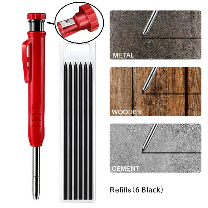 

Pena Ukir Penanda Marking Tip Penggores Kayu Semen Logam Refill 6 pcs