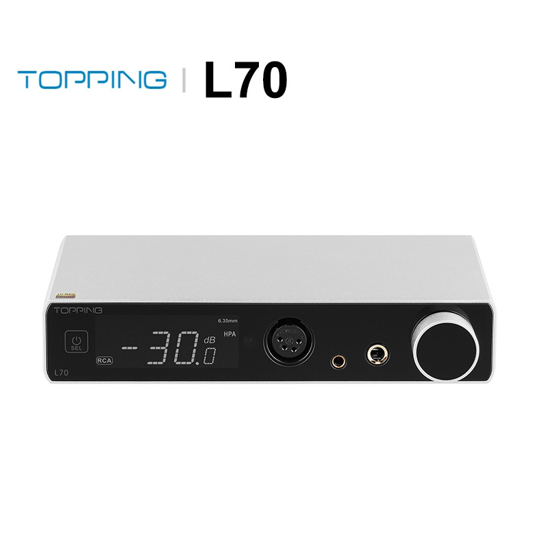 Topping L70 Headphone Amplifier Full Balanced NFCA - Hitam, Perak