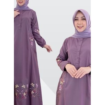 Gamis bordir terlaris dan terbaru bahan katun toyobo simple Terlaris
