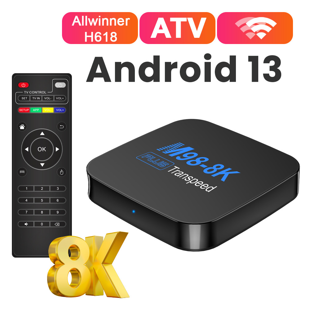 Transpeed Allwinner H618 Android 13 TV Box ATV With TV Apps