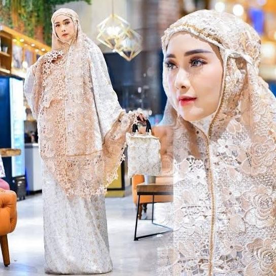 Mukena Dewasa Paris Renda | Mukena Sutra Paris Renda Sisipesela