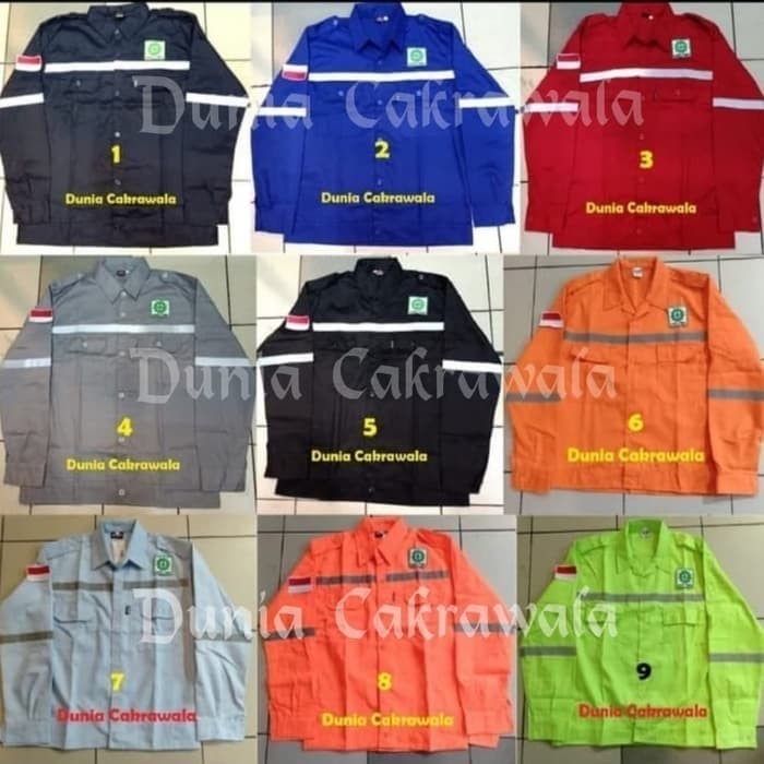 Baju Kerja Safety Plus Logo / Baju Proyek / Seragam Safety Plus Logo