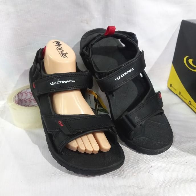 Sandal Gunung Pria Connec Sanur Original Hitam Maskeri_Aja