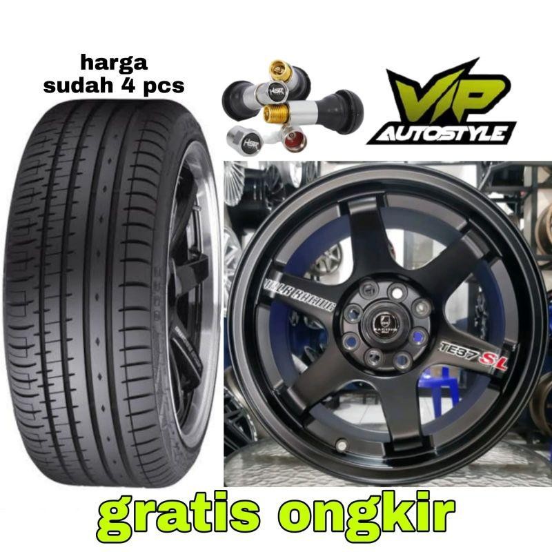 Paket Murah Velg Mobil Ring 15 Hsr Tl Plus Ban Accelera ( 4 Velg Dan Ban )