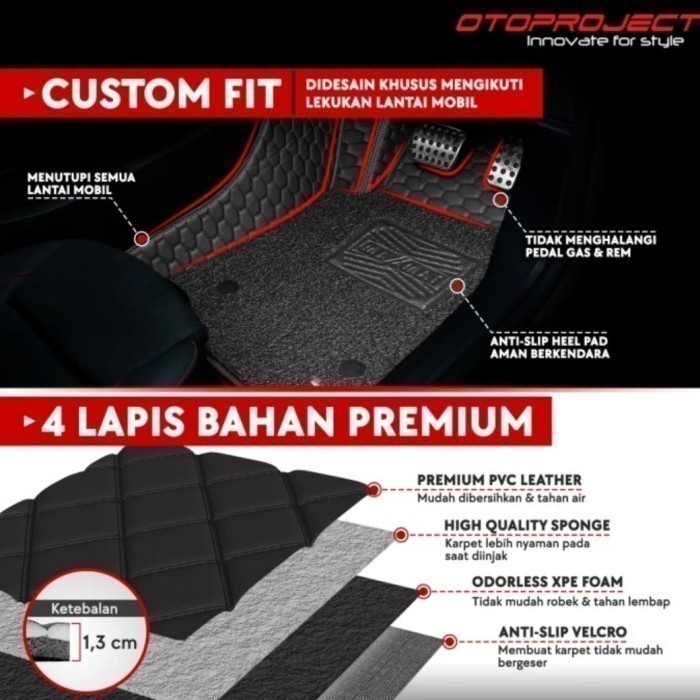 Berkualitas Karpet 7D Maxmat Innova Zenix Q Hybrid Otoproject Full Bagasi + Coil Ready Stok