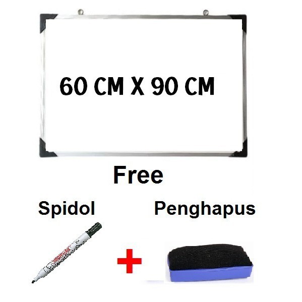 

New Papan Tulis White Board Gantung Ukuran 60X90 cm