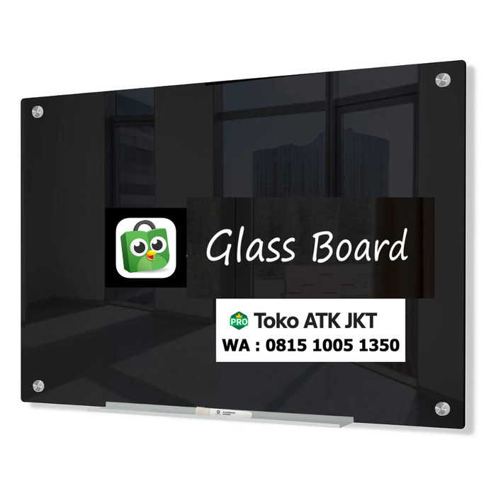 

PROMO! Blackboard Kaca Magnetic Glassboard Hitam Papan Tulis Gantung