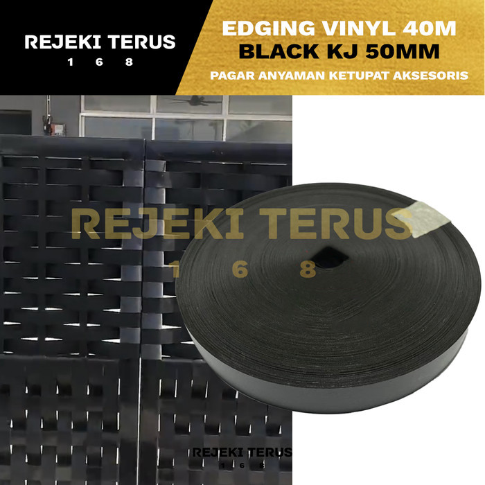 Edging Hitam Lebar 50Mm/5Cm Vinil Vynil Vinyl Black Kulit Jeruk Pvc Plimir Roll Taco - Serbaguna