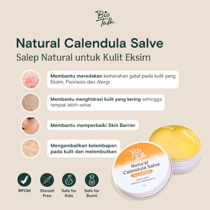 Biotalk Calendula Healing Salve, Pereda Ruam, Balm Luka, Bekas Luka