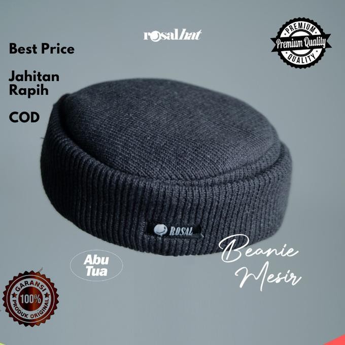 Kopiah Peci Songkok Mesir ROSAL Peci Beanie Cap - Peci Kupluk Rajut