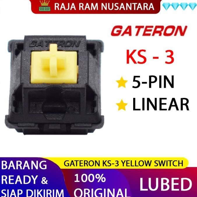 Gateron KS-3 YELLOW Switch (Linear - PCB Mount) Terlaris