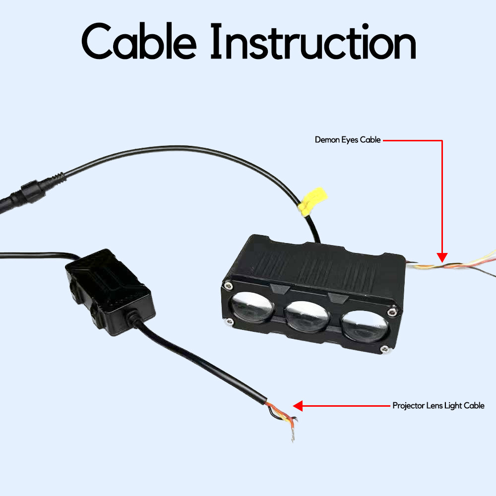 Lampu Tembak Laser Foglamp EXTREME SQL 3 Mata 45 Watt Demon RGB 9-80V