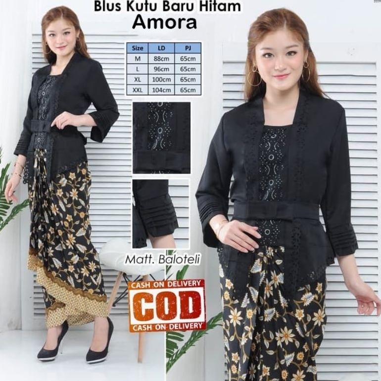 eug atasan saja kebaya kutubaru modern amora warna hitam / kebaya wisuda elegan model bali / kebaya 