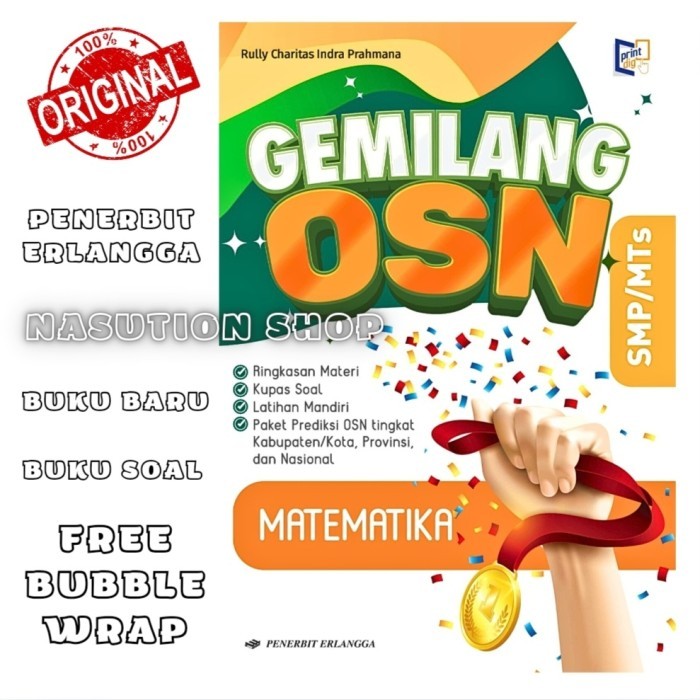 Buku GEMILANG OSN MATEMATIKA SMP/MTs Penerbit Erlangga - Buku Soal Original