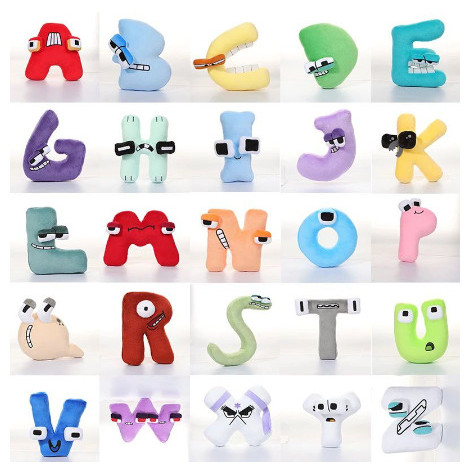 TERLARIS Mainan Boneka Bantal Balok Bangunan Desain 26 Huruf Alfabet Lore