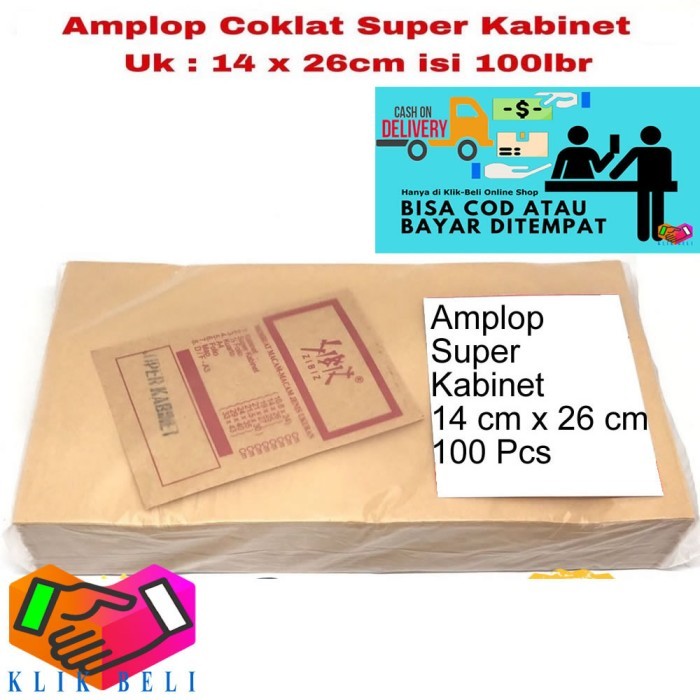 

Amplop Coklat Super Kabinet 80gr Isi 100 Lembar