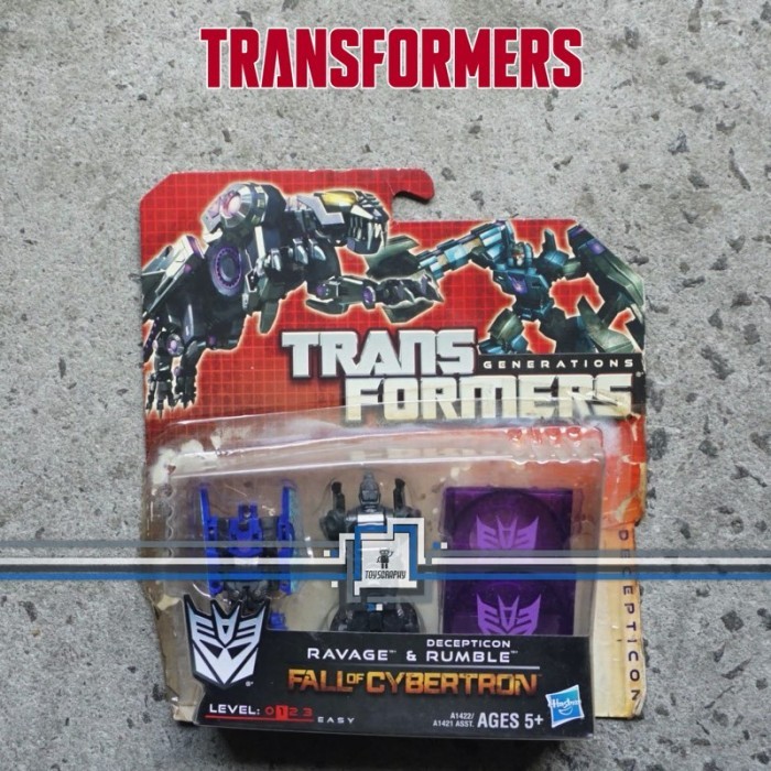 Transformers Fall Of Cybertron Soundwave Cassette Disc Ravage & Rumble