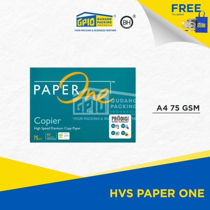 

PAPER ONE - Kertas HVS (A4 / F4) Gramasi (75 / 80) Gsm